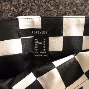 Forever 21 Skirts - Checkered Pleather Skirt - F21 Forever 21 Skirts - Checkered Pleather Skirt - F21